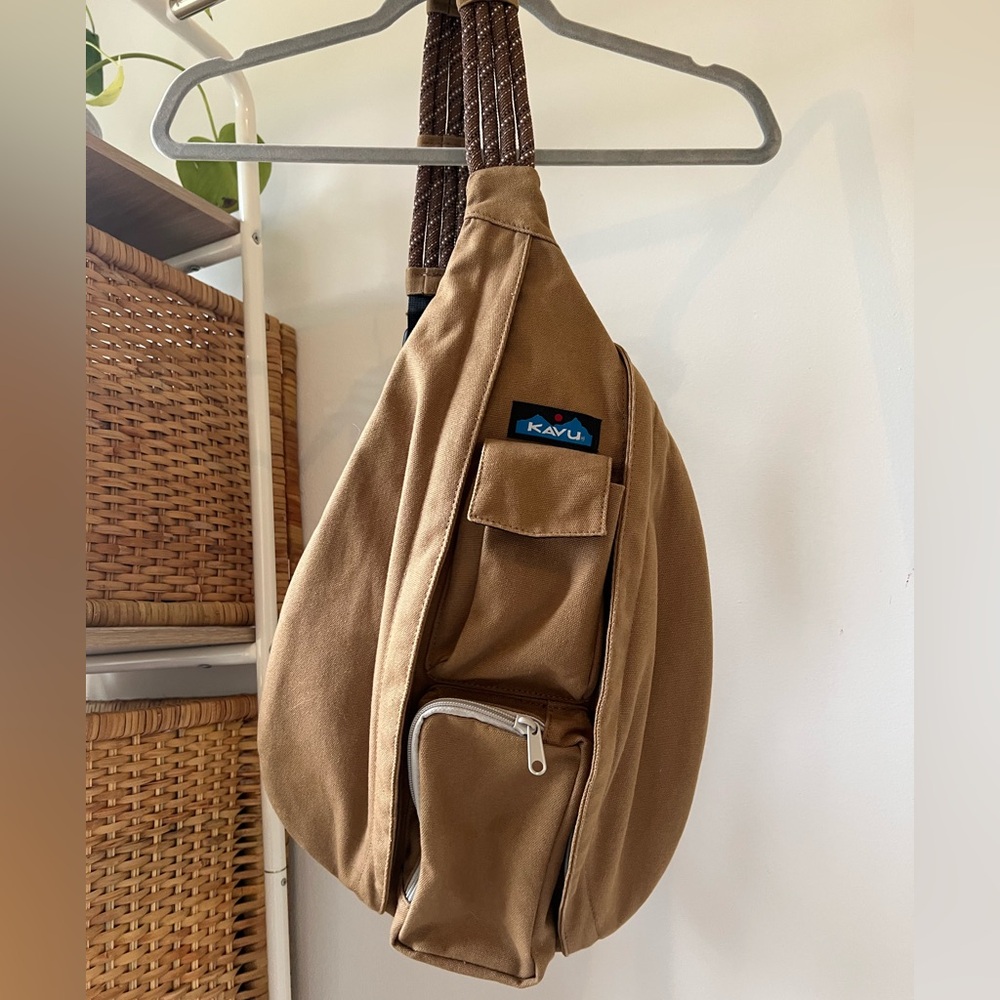 KAVU Tan Brown Rope Sling Bag
